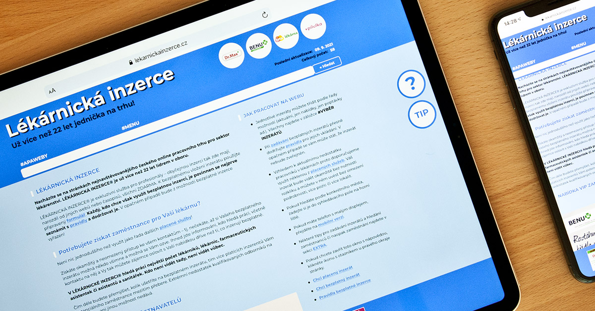 LÉKÁRNICKÁ INZERCE® – Největší český online pracovní trh v lékárenství